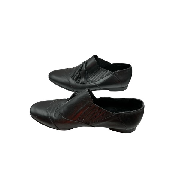 Charles David Black Leather Slip On Booties Size 38.5 - Picture 3 of 5